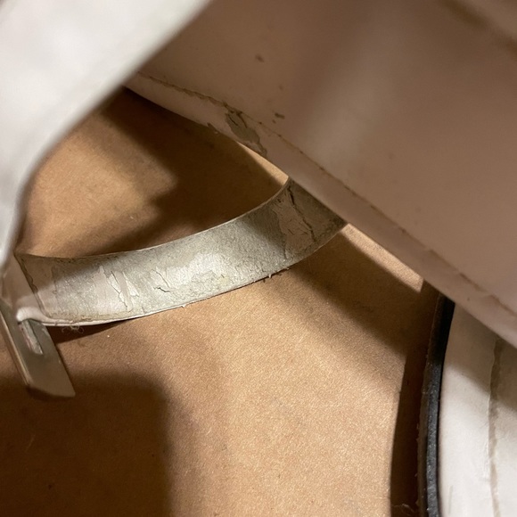 Stuart Weitzman White Leather Sandals USED - Picture 5 of 7